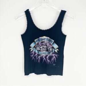 Delta Fifty-Fifty‎ Vintage 90s Motorcycle Upcycled Tank Top M Black